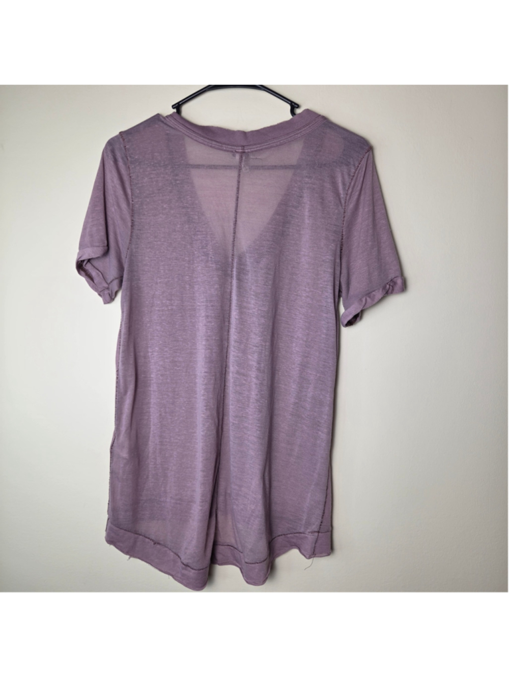 Women's We The Free Short Sleeve V-Neck Tee, Purple, Size XS - Picture 8 of 8